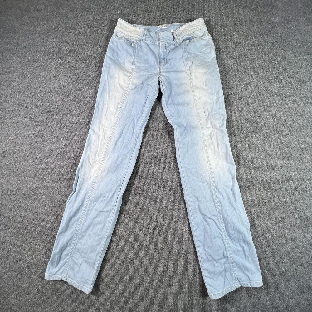 Marella Straight Jeans Women's 12 Blue Cotton Denim Workwear Mid Rise Stretch